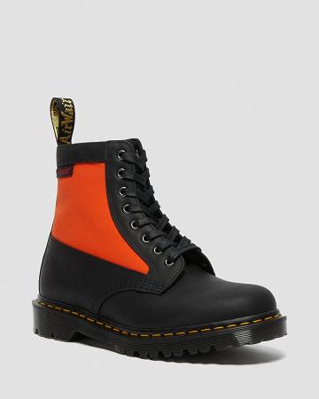 Dr Martens 1460 Panel Made in England Læder Snørestøvler Dame Sort | DK 174XYU